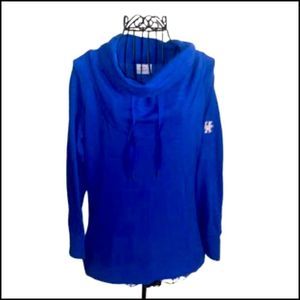 COLUMBIA University of Kentucky Wildcats CowlNeck Blue Sweatshirt SZ Small